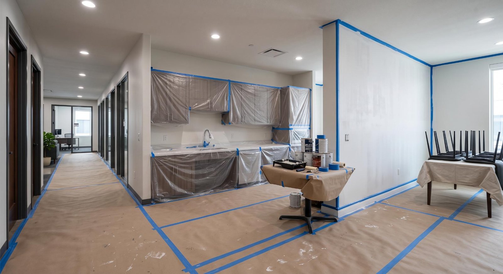Commercial painting project detail in Irving